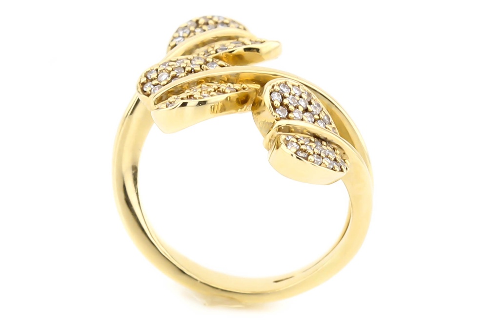 Золотое кольцо три сердца с фианитами КК11390, 16,5 размер, 16-5, Белый