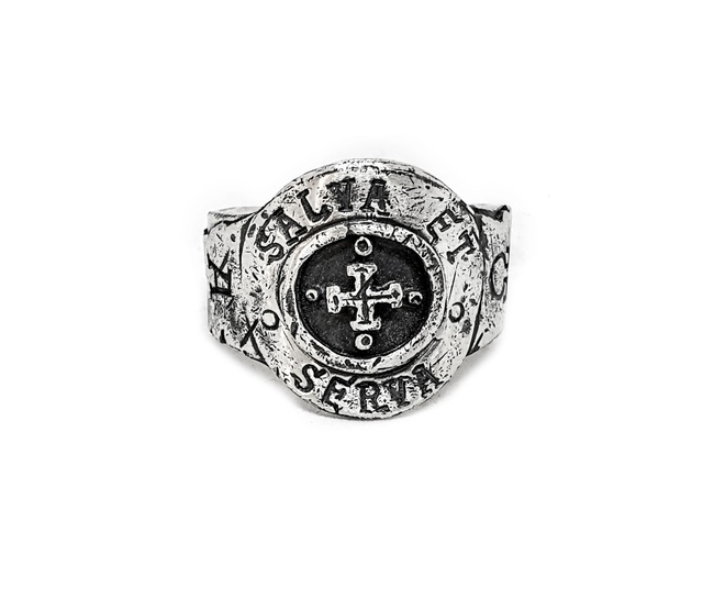 Серебряное кольцо "Спаси и Сохрани" Salva et Serva (Салва эт Серва латынь) 1110EJ размер 17