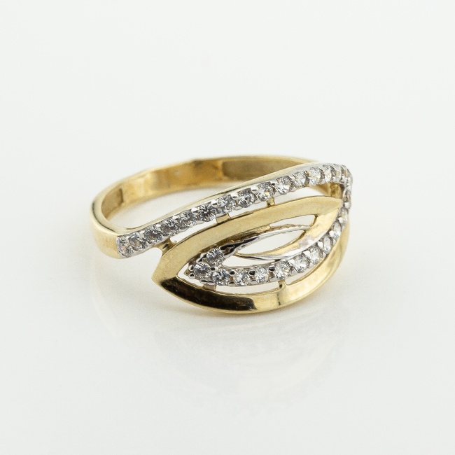 Золотое кольцо с фианитами k111807, 18 размер