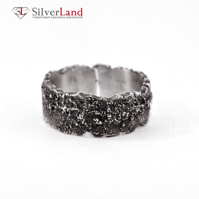 Структурное кольцо из серебра "EJ Ashes" с чернением Арт. 1088EJ размер 17
