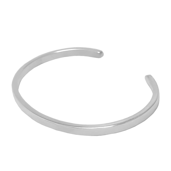 Серебряный браслет открытый «Бангл» без вставок (5 мм), ms372