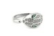 Серебряное кольцо Змея с зелеными и белыми фианитами СК11065, 17 размер, 17, Белый|Зеленый