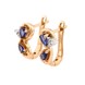 Золоті сережки з діамантами та сапфірами груша KP18811