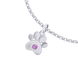 Серебряный детский браслет на цепочке Лапка с камешком розовым 429571000611080, Розовый, UmaUmi Signs