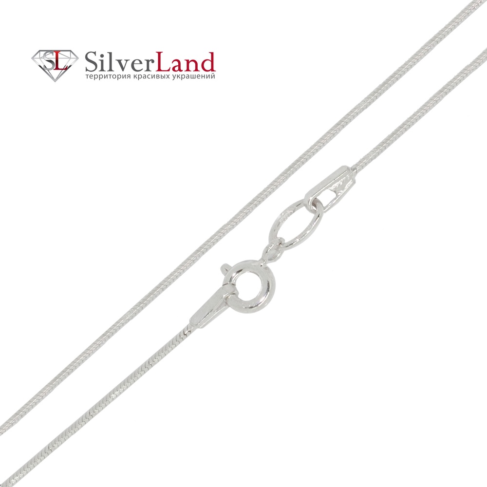 Срібний ланцюжок Снейк 38 см (Товщина 1 мм) родовані Арт. с53002/38