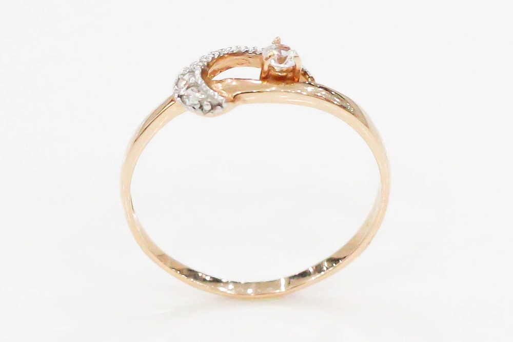 Золотое кольцо с фианитами в классическом стиле КК11051, 19,5 размер