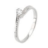 Тонке золоте кільце фігурне з діамантами SO0132R, 18 розмір