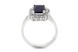 Серебряное кольцо классическое с сапфиром и фианитами 9806, 17 размер, 17, Синий