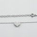 Серебряное колье Сердечко рельефное 3400822, 45 размер