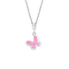 Серебряный кулон Бабочки розовый с эмалью (детский) 3195583006110501, Без цепочки, Розовый, UmaUmi Fly