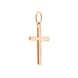 Крестик из красного золота плоский без вставок P13562
