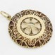 Золота кругла підвіска з квіткою з емаллю КР13021