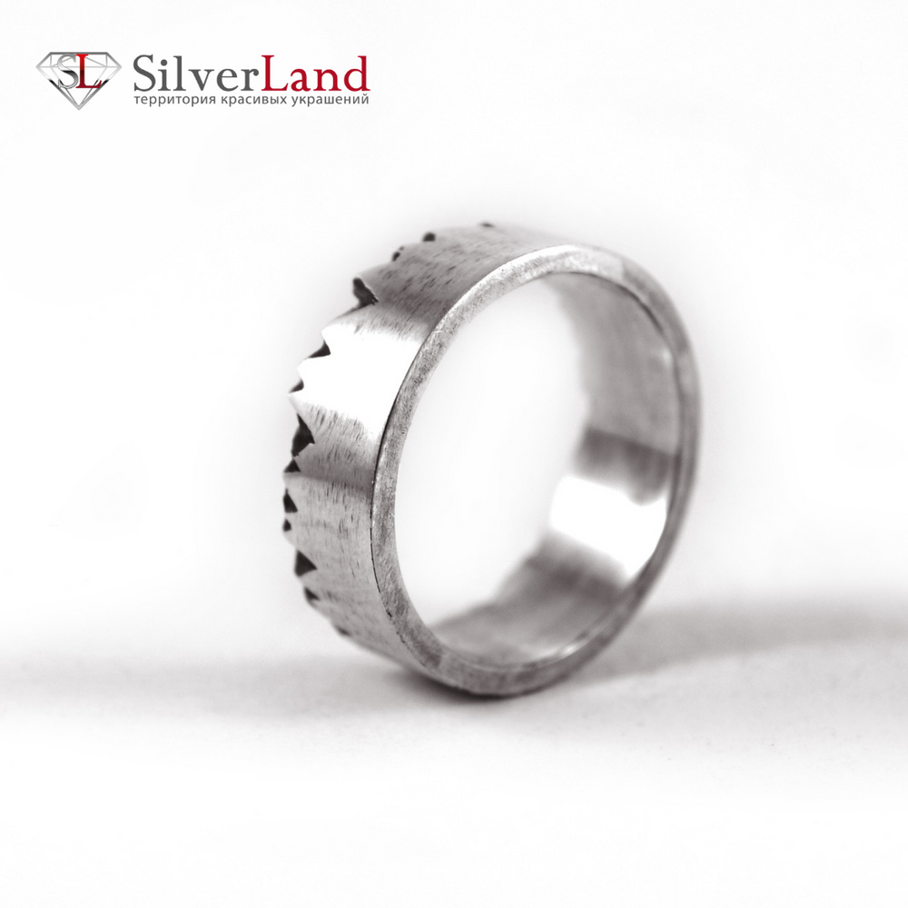 Серебряное массивное кольцо "EJ Splinter" в стиле гранж Арт. 1079/EJ