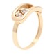 Золотое кольцо Прямоугольник с тремя фианитами КК11319, 18 размер, 18, Белый