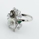 Серебряное кольцо Цветы крупные с перламутром и эмалью k111745, 16 размер