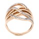 Золотое кольцо красное с белыми фианитами переплетениями КК11139, 18 размер, 18, Белый