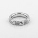 Серебряное кольцо широкое Квадраты с белыми фианитами K111767, 16 размер