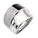 Широкое серебряное кольцо с черной эмалью и фианитами K11894, 17,5 размер