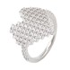 Срібний перстень тонкий з фіанітами "Сердечко біле" K11616-2, 16,5 розмір