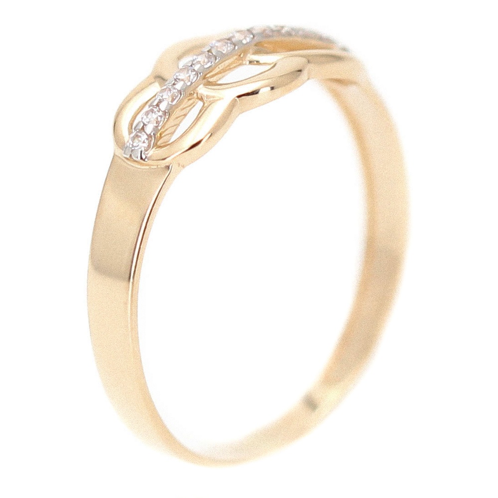 Золотое кольцо Колос с фианитами дорожкой КК11327-1, 17,5 размер, 17-5, Белый