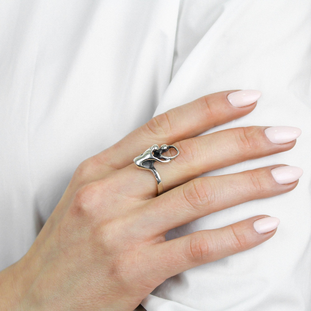 Срібний перстень "Єдність" з чоловіком і жінкою без вставок K11712, 18 розмір, 18