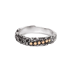 Авторское черненое кольцо "EJ Glam Scar" (Гламурный шрам) из серебра с золотом 750, Арт. 1122/EJ-14