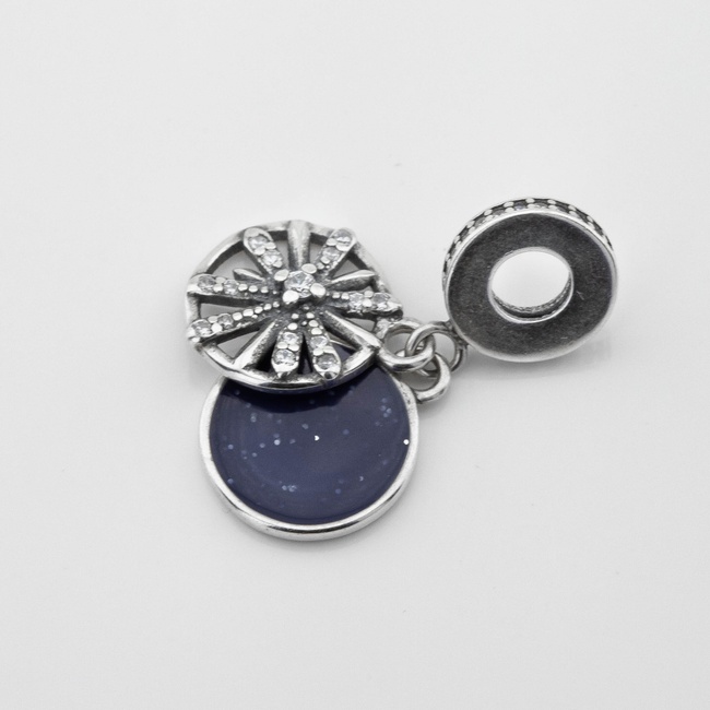 Срібний шарм Небозвід з синьою емаллю p13844, Синій