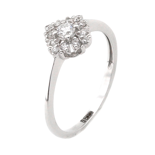 Золотое кольцо Ромбик с бриллиантами RO06580