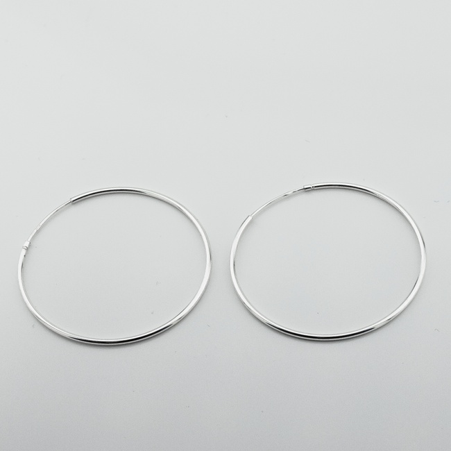 Срібні сережки-кільця гладкі (⌀5 см) c121898-502