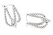 Срібні сережки Трикутники з білим фіанітами каплевидної форми СС12091, Білий