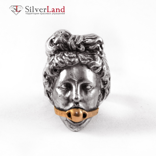 Серебряное кольцо перстень с золотом "EJ Aphrodite" Афродита Арт. 1041EJ