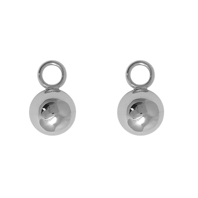 Срібний підвіс на сережки "Куля 8", без вставок, ms361-8