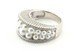 Серебряное кольцо с жемчугом россыпью и фианитамиСК11005, 18,5 размер, 18-5, Белый