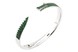 Серебряный браслет незамкнутый "Крокодильчик" зеленый CB15117, Белый