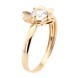 Золотое кольцо "Цветок" с одним белым фианитом KK11527, 18 размер