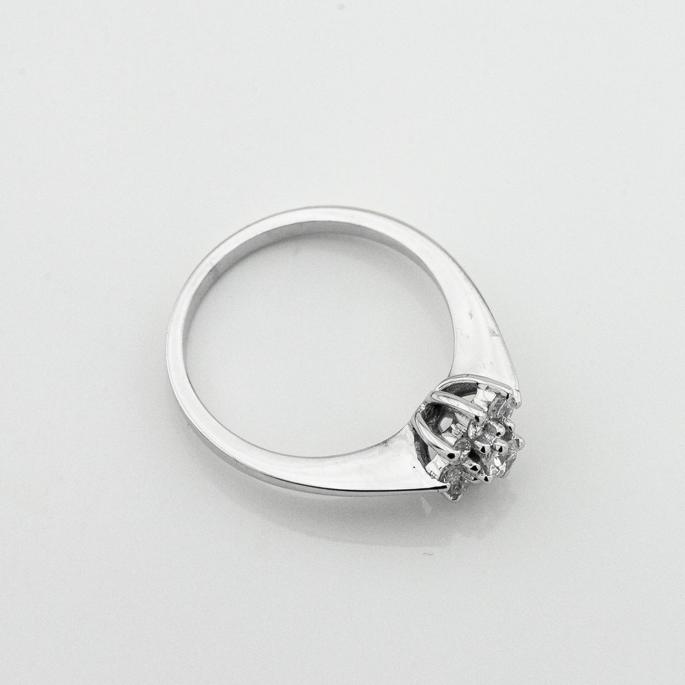 Золотое кольцо Цветок с бриллиантами ro11538, 15 размер