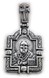 Серебряная ладанка Святой Николай квадратная с крестом черненая с белыми фианитами 2036-IDE, Белый