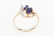 Золотое кольцо Композиция с синей шпинелью КК11008, 16,5 размер