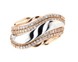 Золотое кольцо фигурное ассиметрическое с белыми фианитами КК11176, 18 размер, 18, Белый