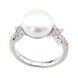 Серебряное кольцо с им. жемчуга и фианитами женское K11750, 17 размер, 17, Белый