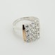 Серебряное кольцо с фианитами с золотыми накладками к781ф, 18 размер