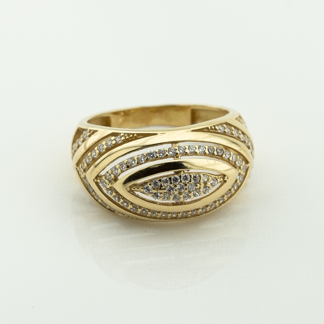 Золотое кольцо с фианитами k111813, 17,5 размер