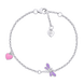 Детский браслет на цепочке Стрекоза с фиолетовой, розовой эмалью и фианитом 4195822096131201, Фиолетовый, UmaUmi Fly