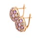 Золоті сережки круглого з фіолетовими аметистами та фіанітами 12763am, Фіолетовий