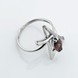 Серебряное кольцо с гранатом и фианитами 11019gr, 18 размер