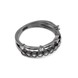 Серебряное кольцо двойное дорожка крупная покрытое черными родием K11931, 17 размер