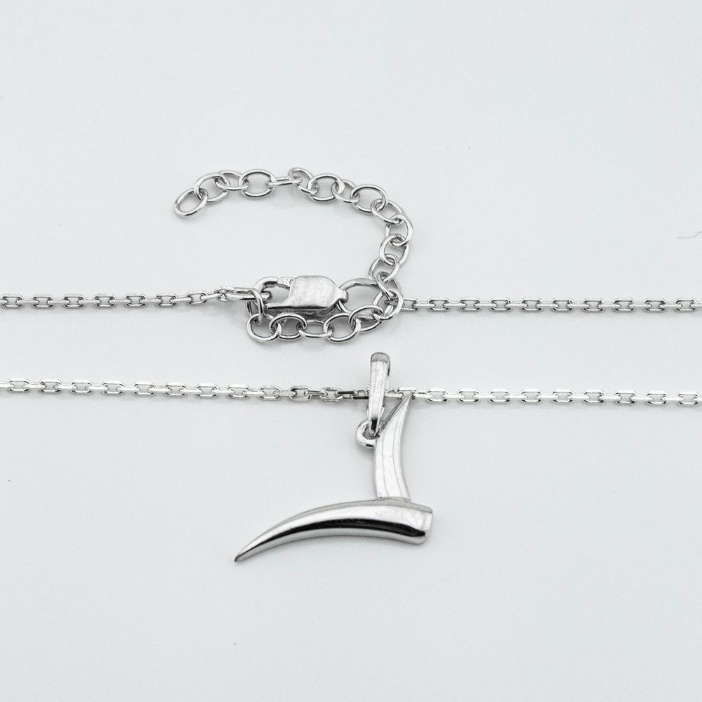 Серебряное колье Птичка гладкая 3400867, 45 размер