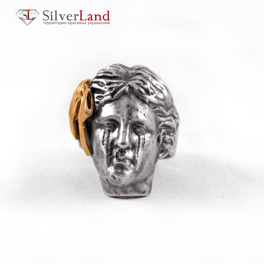Кольцо перстень "EJ Venus" Венера из серебра 925 с золотыми вставками Арт. 1047EJ размер 15.5