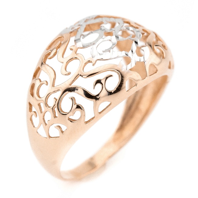 Золотое кольцо с ажурным резным орнаментом КК11145, 18 размер, 18