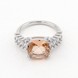 Срібний перстень квадратної форми з коричневим ім. марганіта в класичному стилі K11897, 16,5 розмір